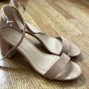 A New Day tan suede sandal heels